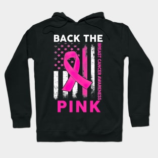 Back The  Breast Cancer Awareness American Flag Hoodie